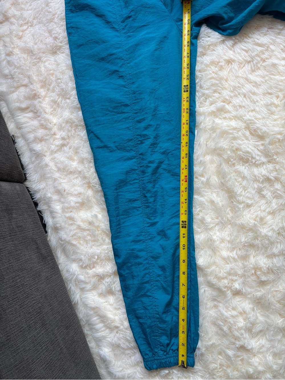 Reebok Vintage 90s Teal Nylon Track Pants Windbreaker Joggers Size S - Picture 6 of 6
